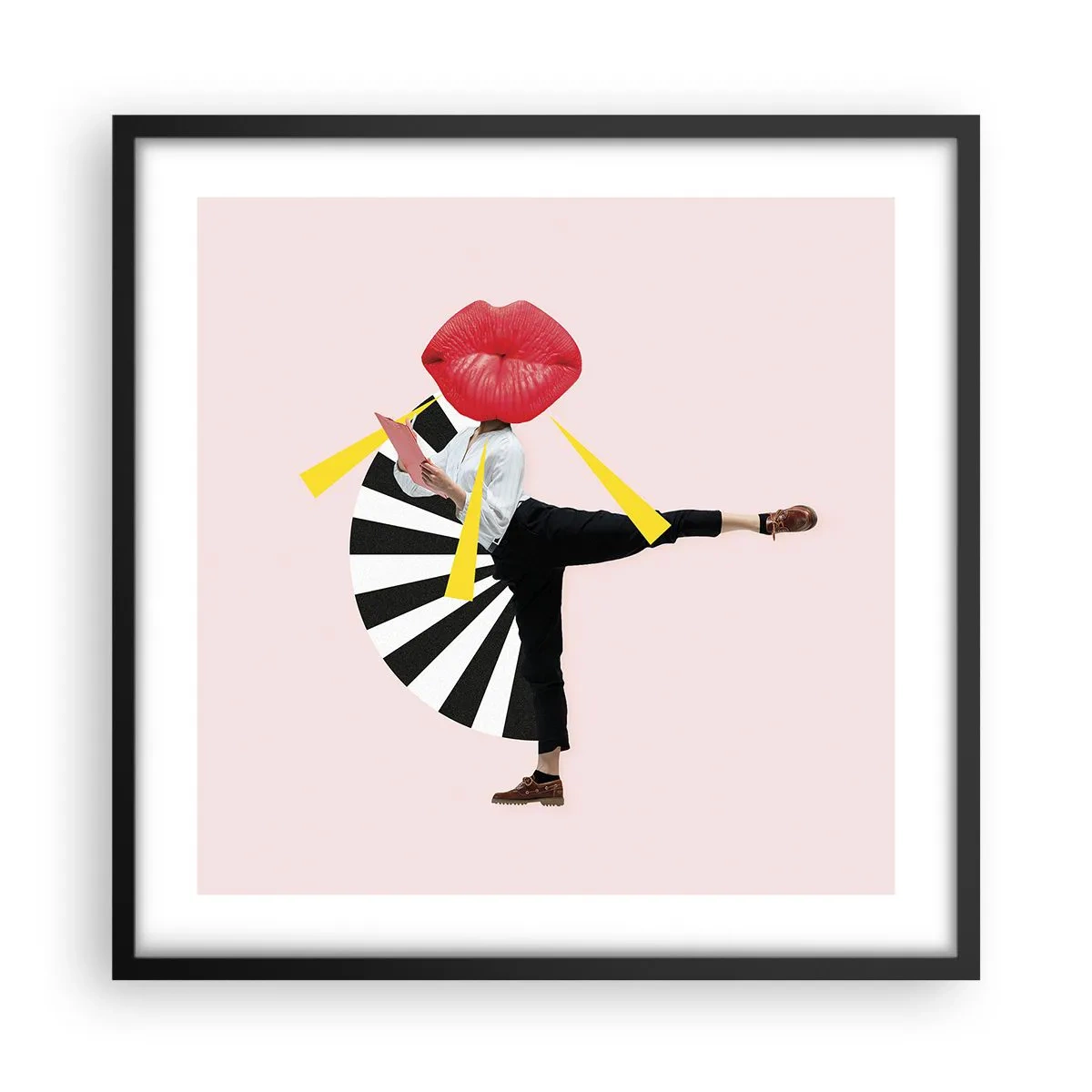 Affisch i svart ram - Surrealistisk pop-art - 50x50 cm