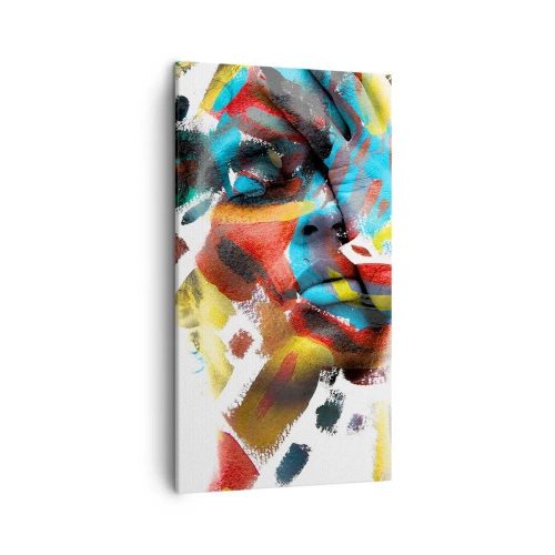 Canvastavla - Bild på duk - Färgrik personlighet - 45x80 cm