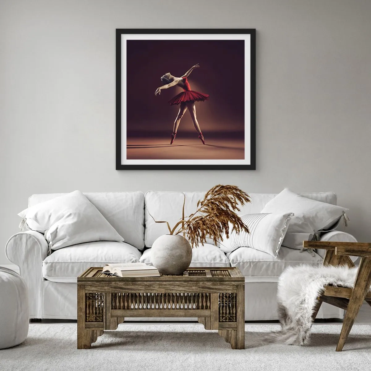 Affisch i svart ram - Prima ballerina - 60x60 cm