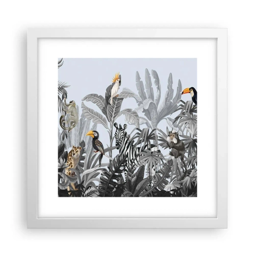 Affisch i vit ram - Afrikansk saga - 30x30 cm