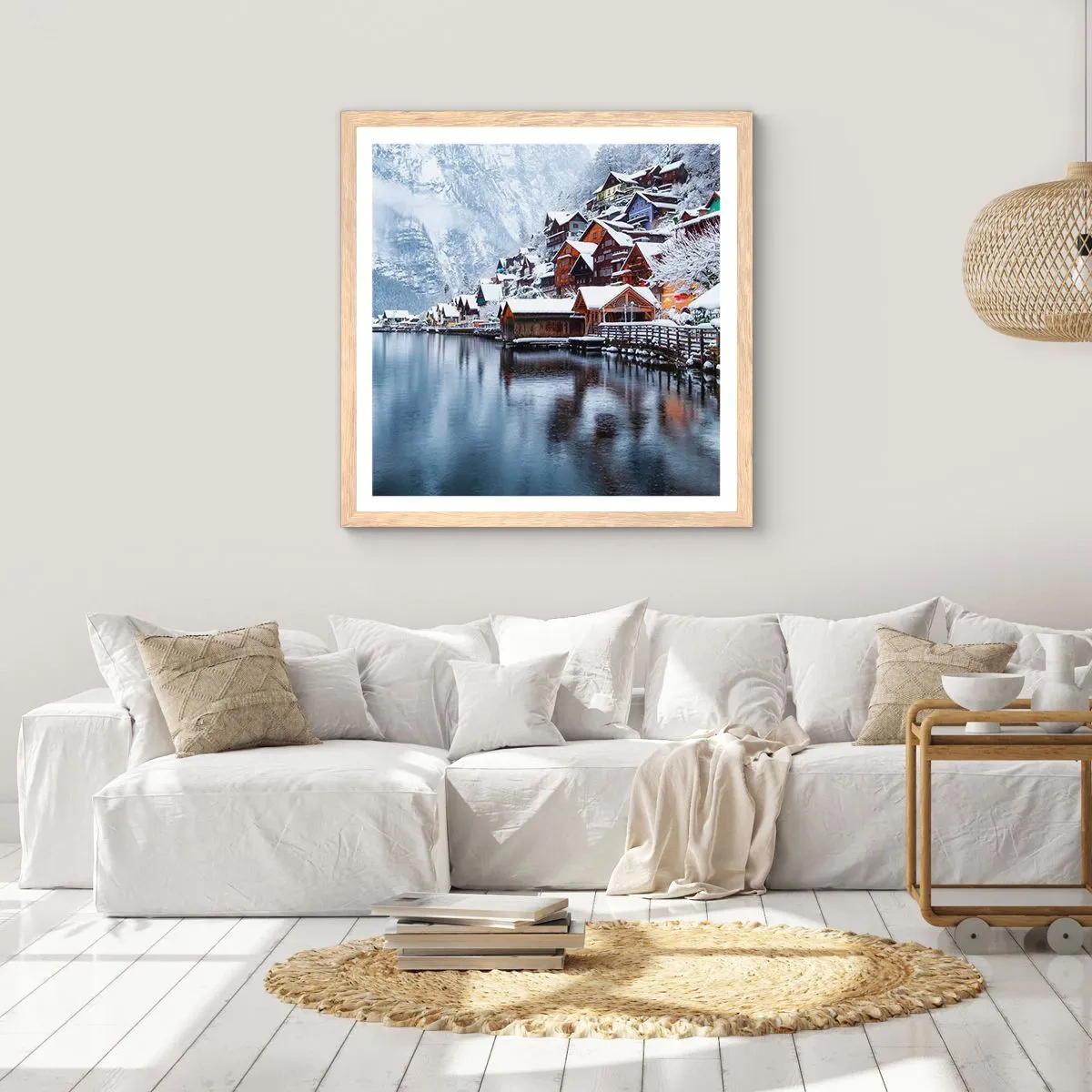 Affisch i ram av ljusek - I vinterns dräkt - 40x40 cm