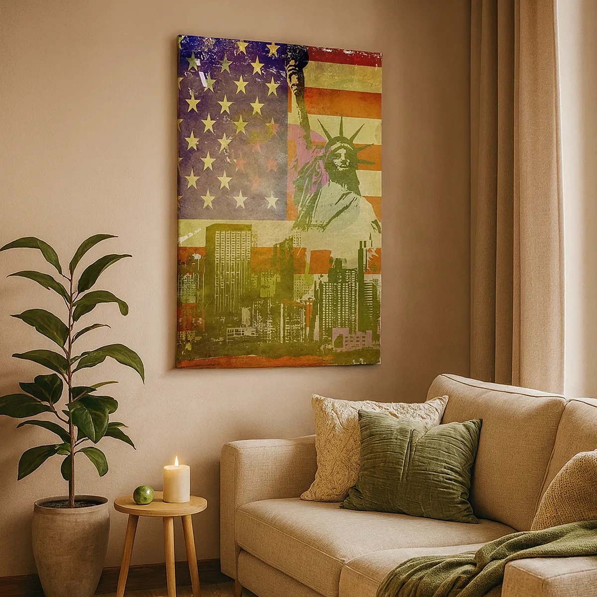 Canvastavla - Bild på duk - Viva America! - 50x70 cm