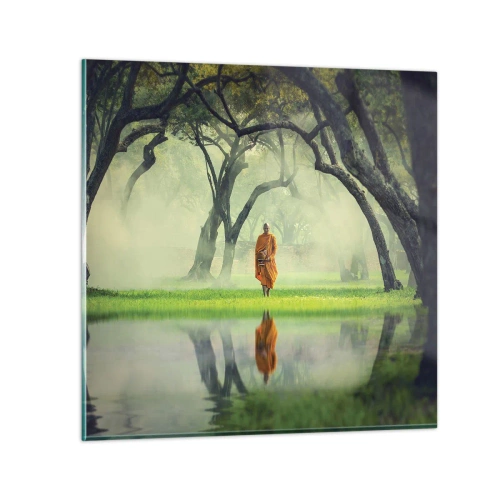 Glastavla - Bild på glas - På väg till upplysningen - 50x50 cm