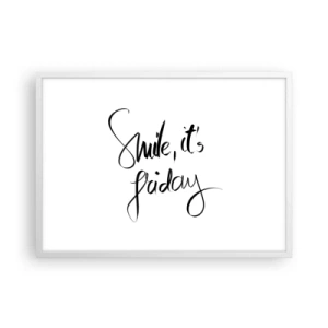 Affisch i vit ram - Riktig glädje - 70x50 cm