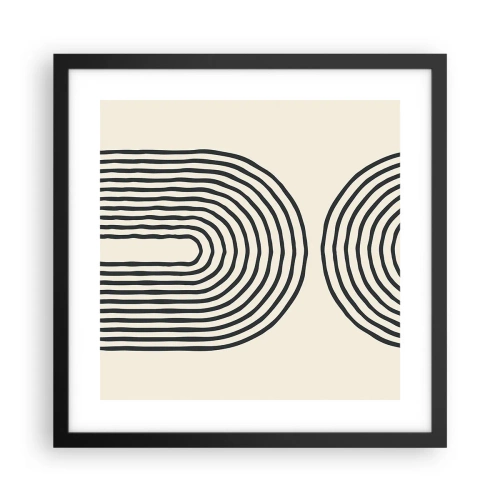 Affisch i svart ram - Om en stund... - 40x40 cm