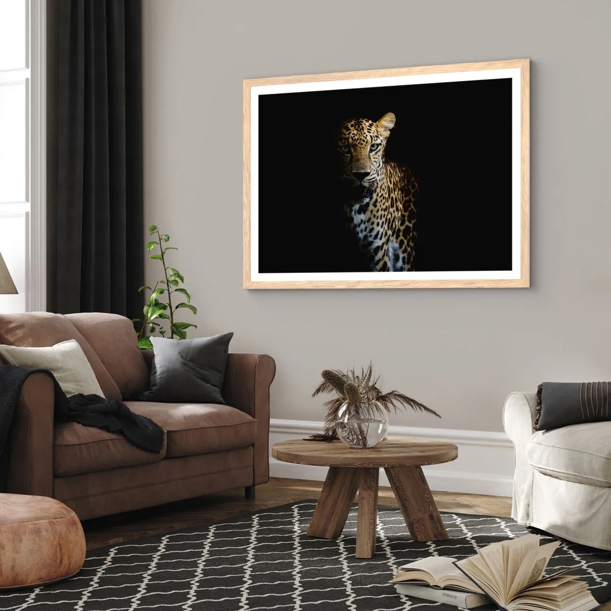 Affisch i ram av ljusek - Mörk skönhet - 100x70 cm