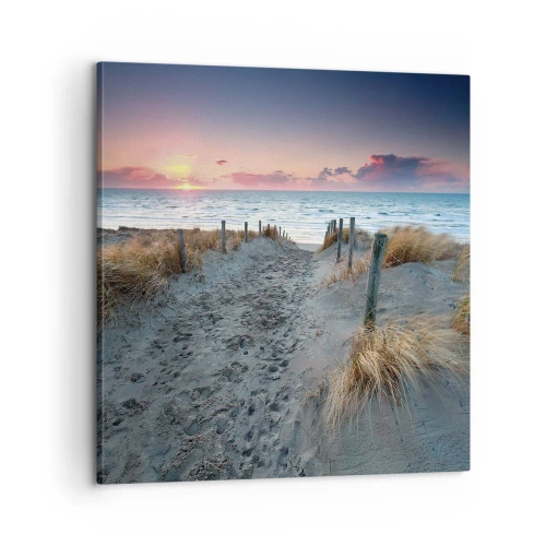 Canvastavla - Bild på duk - Utspilld skenregnbåge... - 60x60 cm