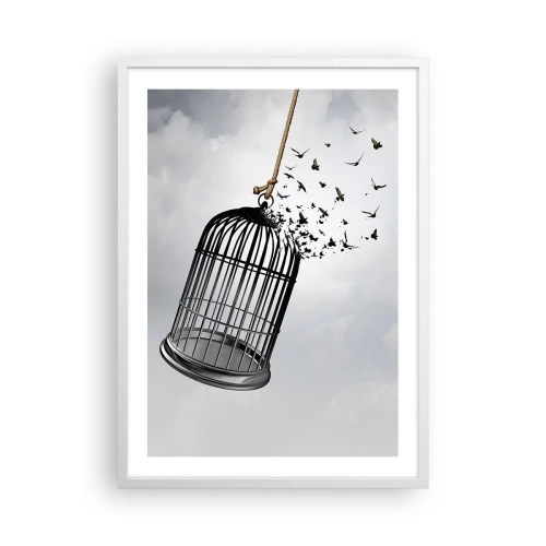 Affisch i vit ram - Tro...Hopp...Frihet! - 50x70 cm