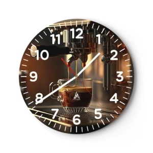 Väggklocka - Klocka på glas - En sensuell blandning - 30x30 cm