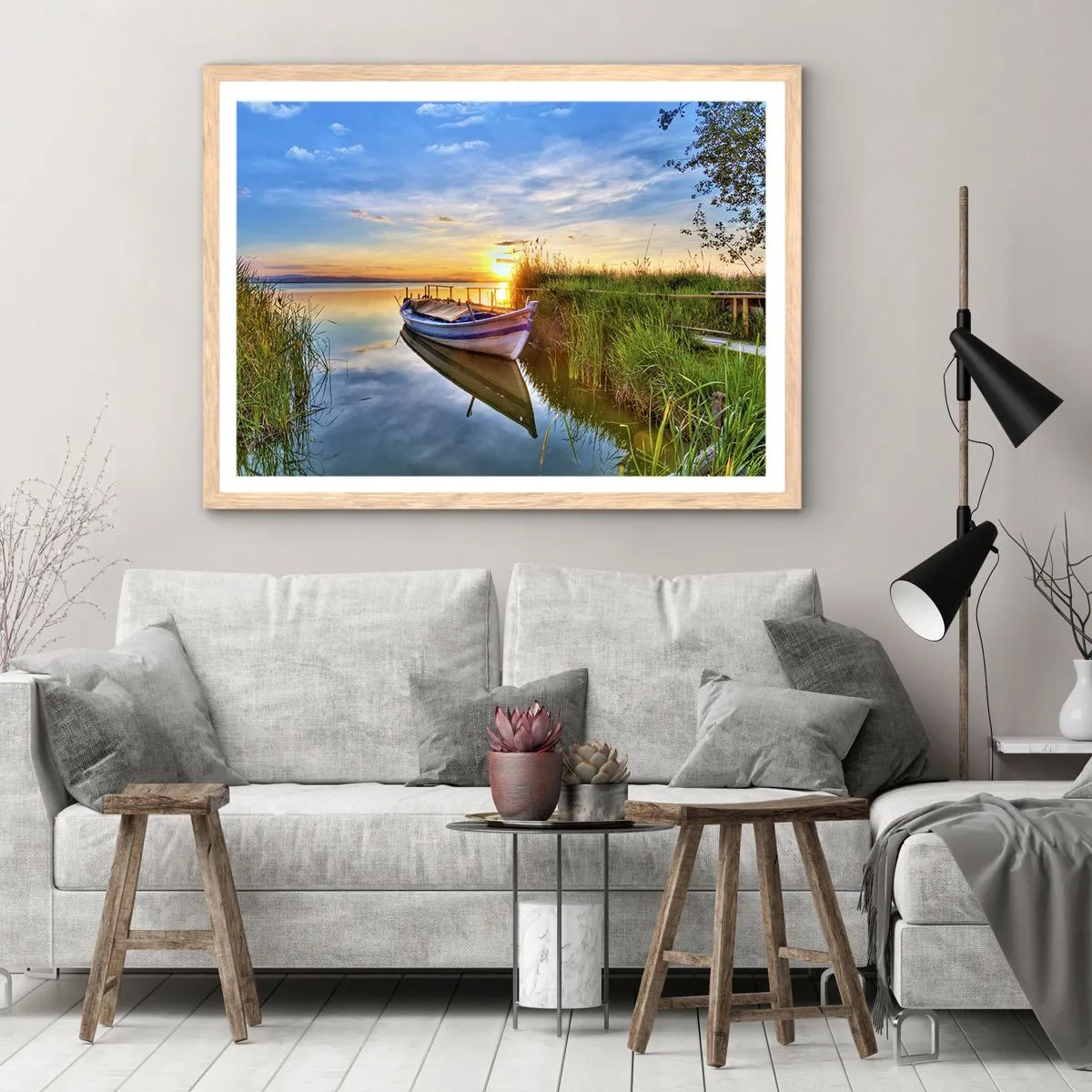 Affisch i ram av ljusek - Uppfyllda drömmars vik - 91x61 cm