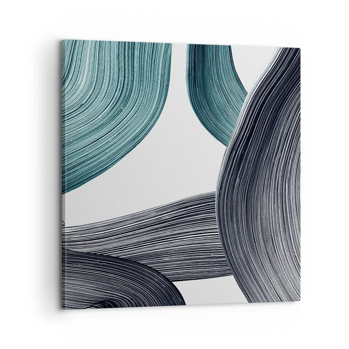 Canvastavla - Bild på duk - Smaragd och svarta spår - 60x60 cm