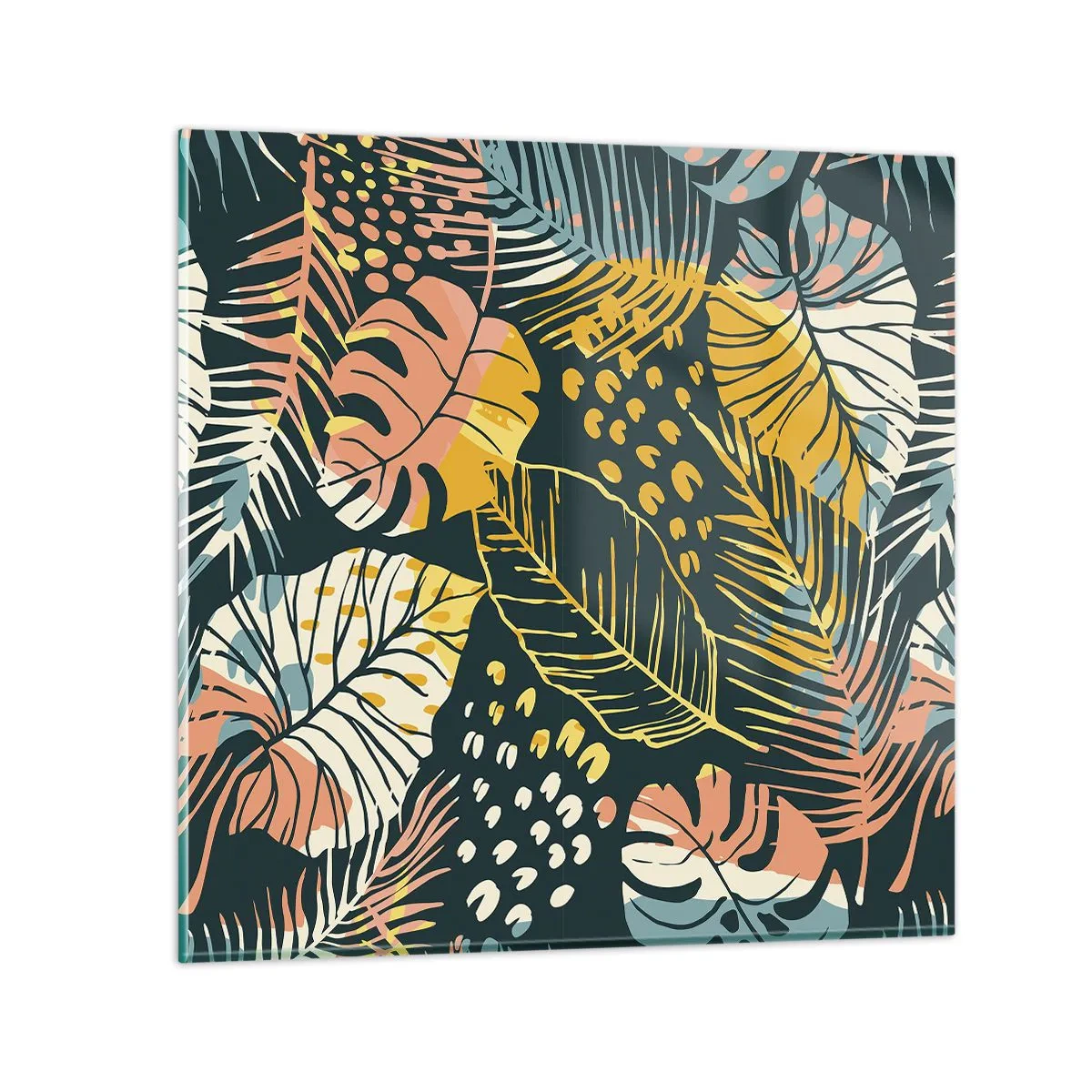 Glastavla - Bild på glas - Lövfantasi - 70x70 cm