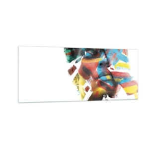 Glastavla - Bild på glas - Färgrik personlighet - 100x40 cm