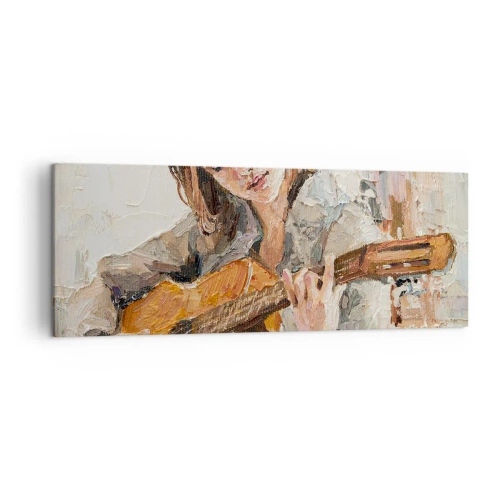 Canvastavla - Bild på duk - Konsert för gitarr och en flickas hjärta - 140x50 cm