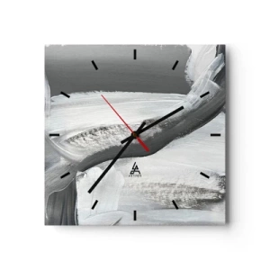 Väggklocka - Klocka på glas - Med bestämd rörelse - 40x40 cm