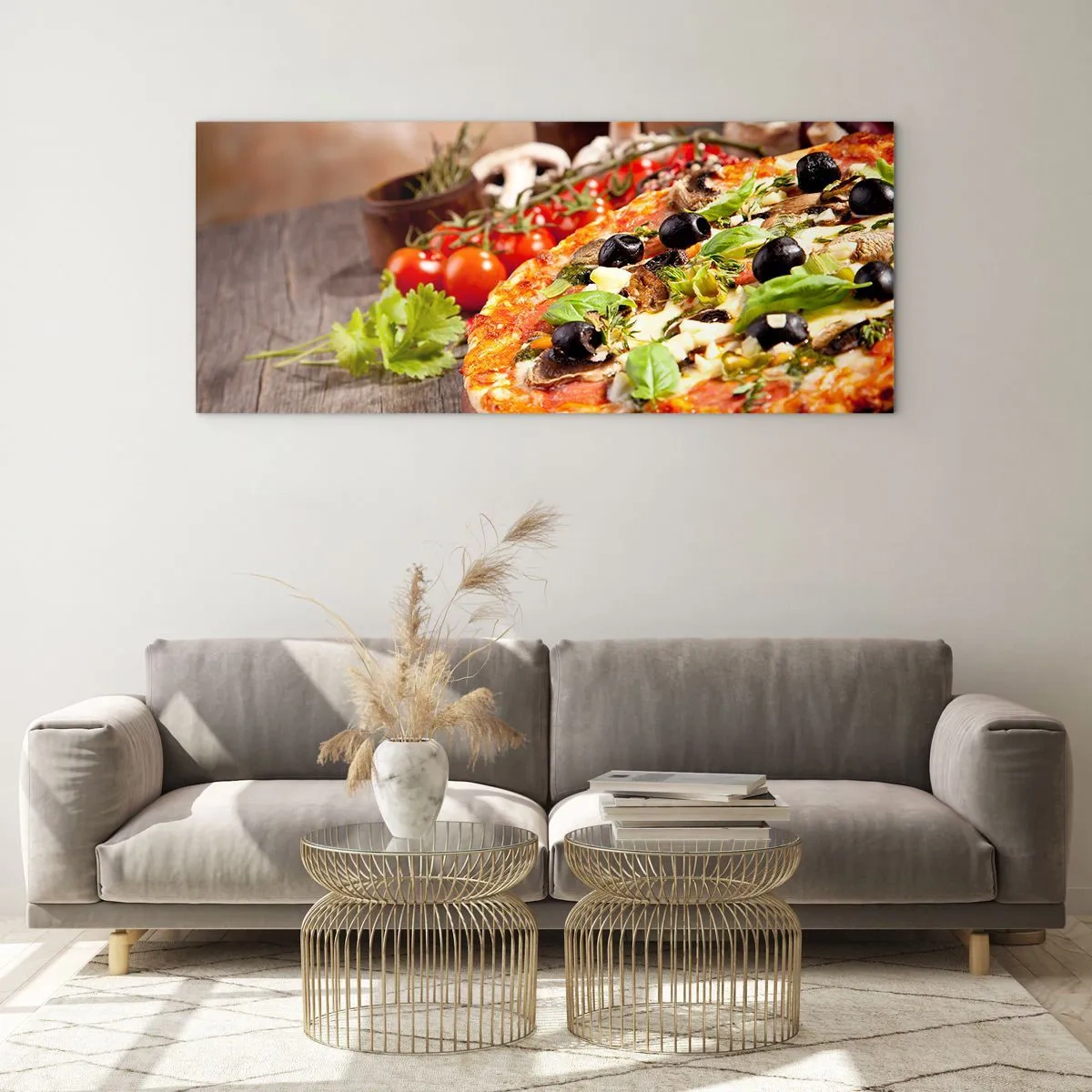 Glastavla - Bild på glas - Ingredienser ur jorden - 100x40 cm