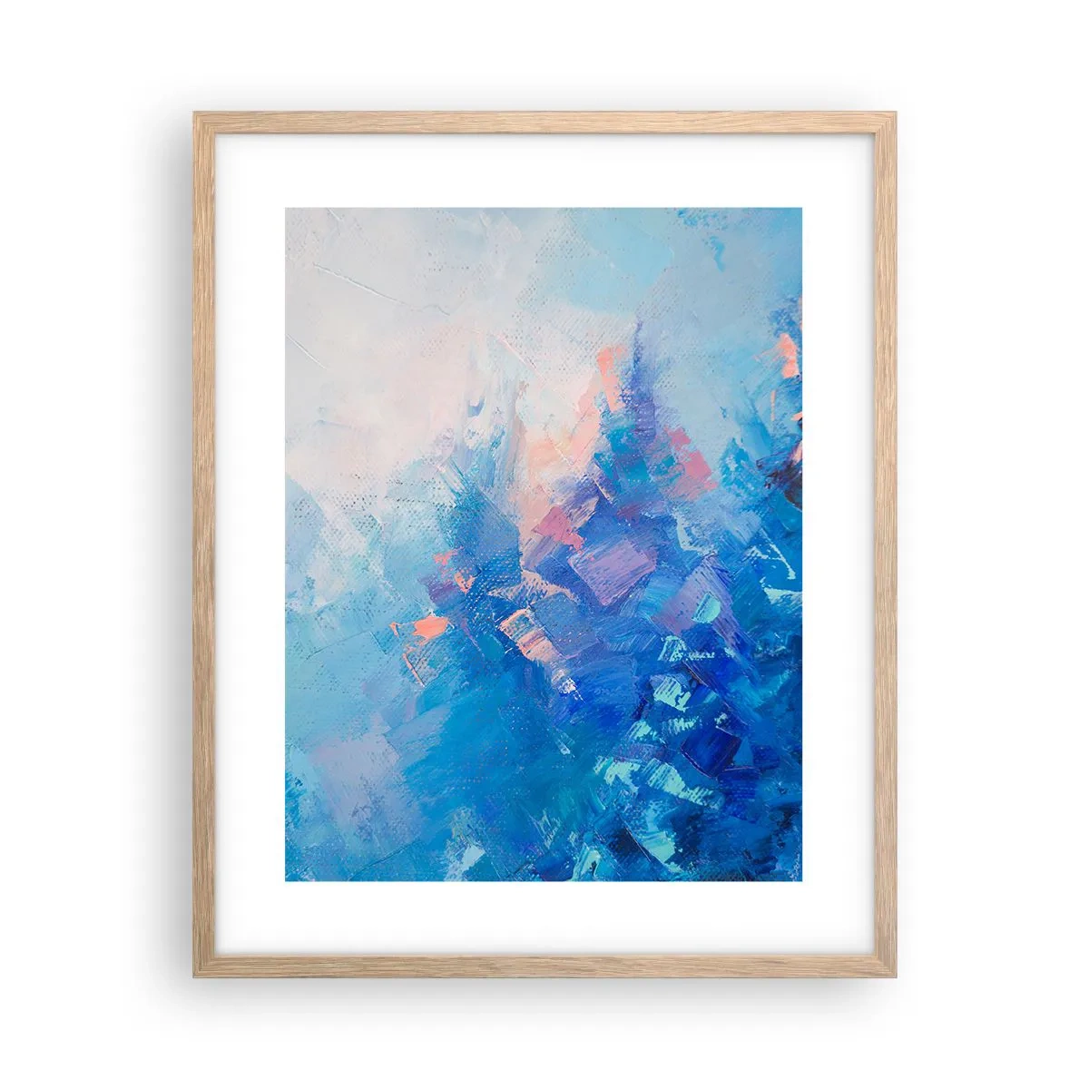Affisch i ram av ljusek - Vinterabstraktion - 40x50 cm