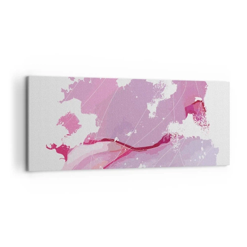 Canvastavla - Bild på duk - Karta över en rosa värld - 120x50 cm