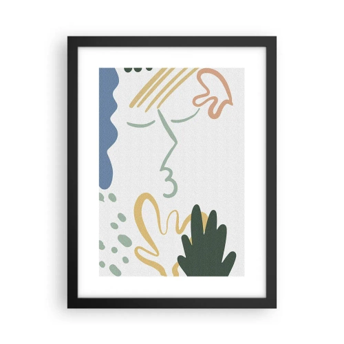 Affisch i svart ram - En kyss av blommor - 30x40 cm