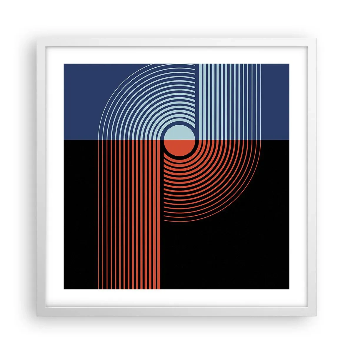 Affisch i vit ram - I en geometrisk kläm - 50x50 cm