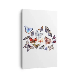 Canvastavla - Bild på duk - Färgglada fjärilar - 80x120 cm
