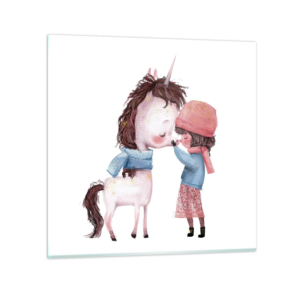 Glastavla - Bild på glas - Vintersaga - 50x50 cm