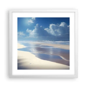Affisch i vit ram - Semester i paradiset - 40x40 cm