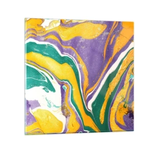 Glastavla - Bild på glas - Färgvågor - 30x30 cm