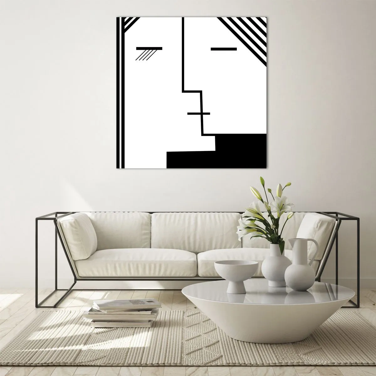 Glastavla - Bild på glas - Bara en kyss - 70x70 cm