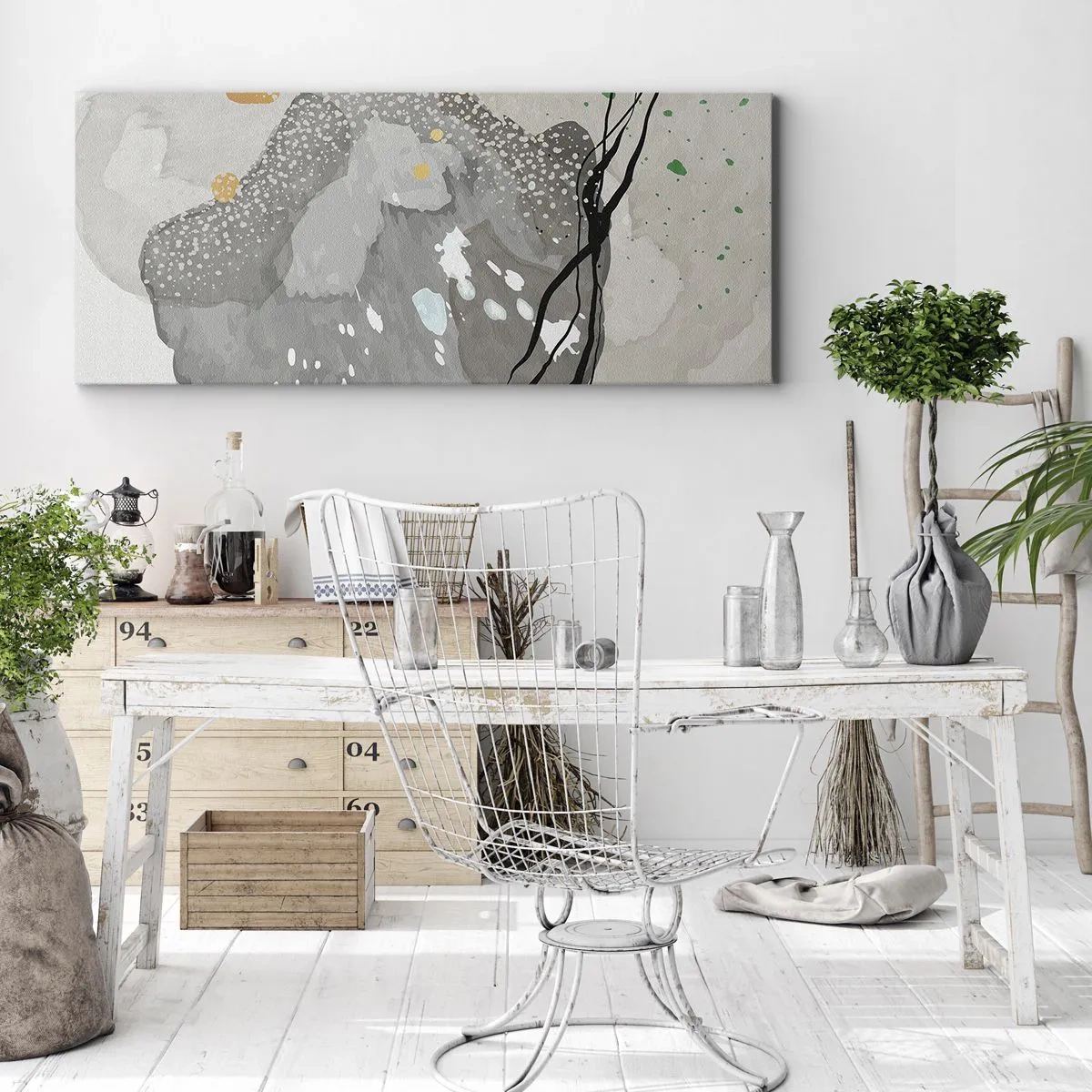 Canvastavla - Bild på duk - Organisk komposition - 120x50 cm