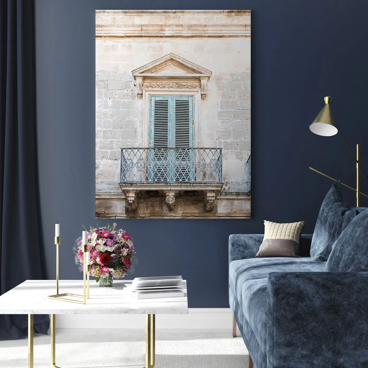 Glastavla - Bild på glas - Italiens unika charm - 50x70 cm