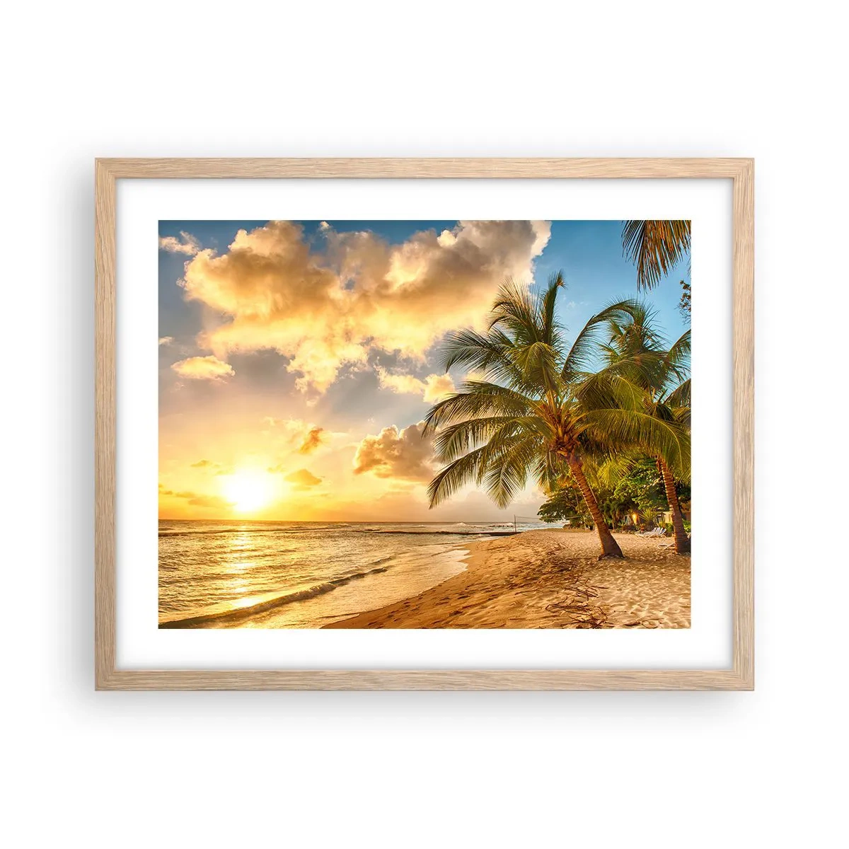 Affisch i ram av ljusek - Evig sommar, alltid semester - 50x40 cm