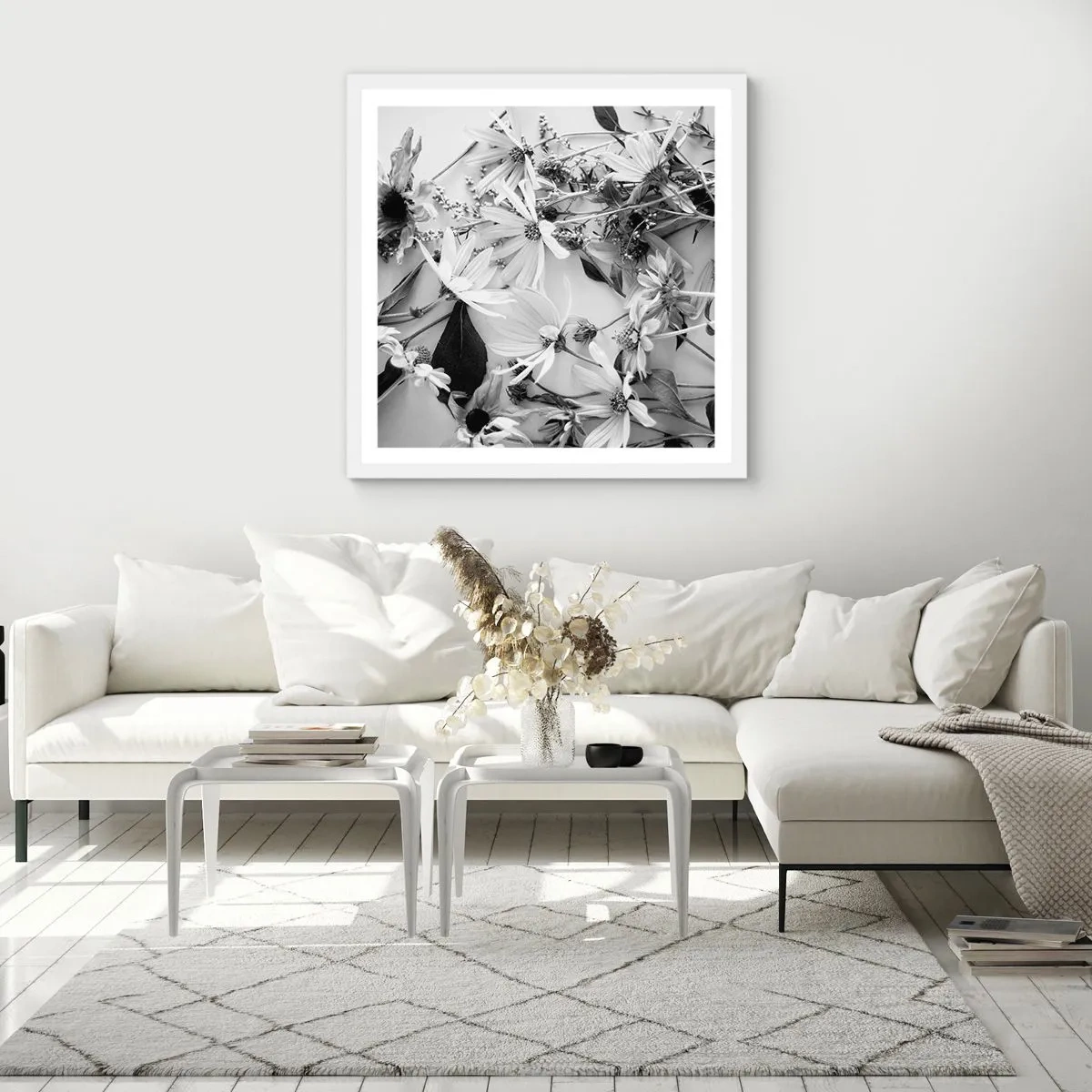 Affisch i vit ram - Icke-blombukett - 60x60 cm