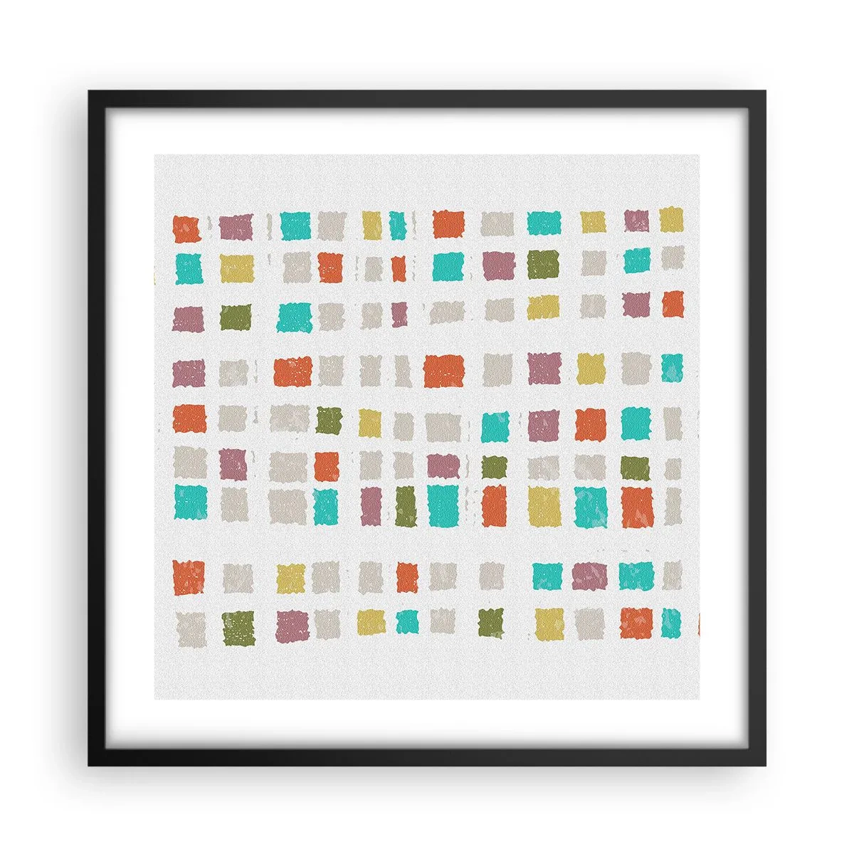 Affisch i svart ram - Ett okänt spel - 50x50 cm