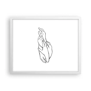 Affisch i vit ram - Hand i hand - 50x40 cm