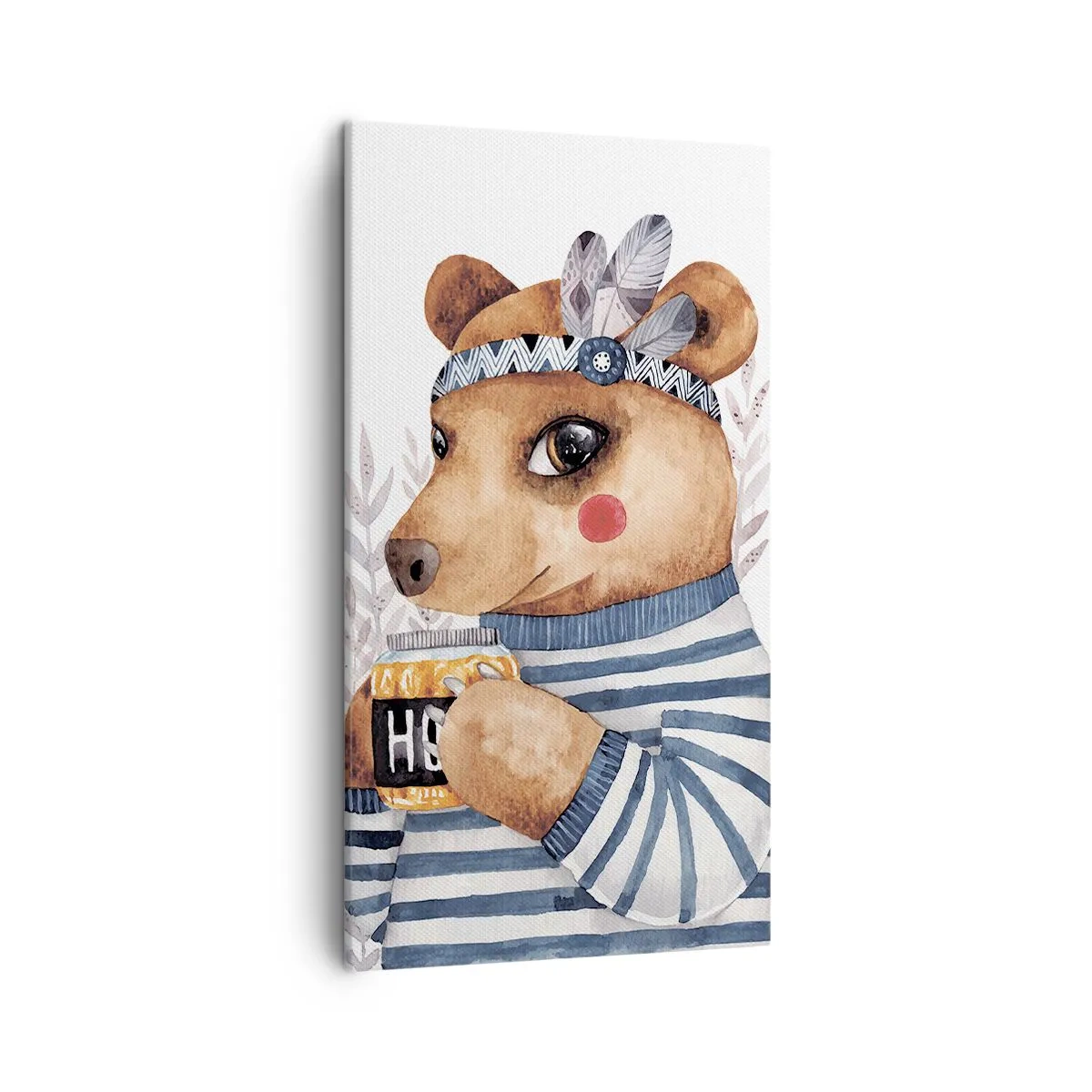 Canvastavla - Bild på duk - Söt björnfru - 45x80 cm