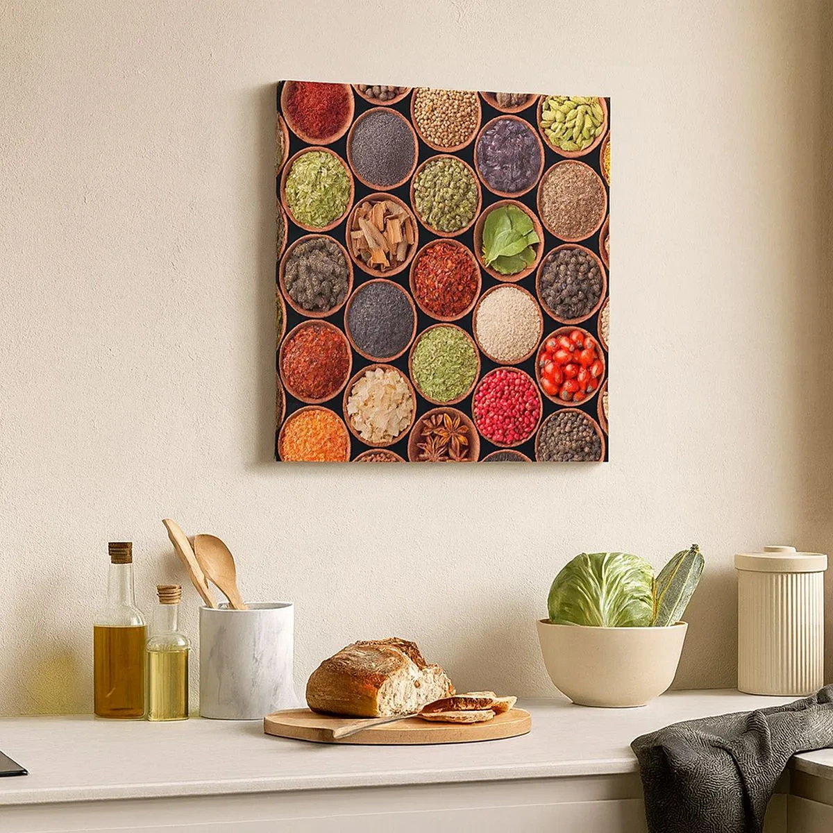 Canvastavla - Bild på duk - Världens alla smaker - 30x30 cm