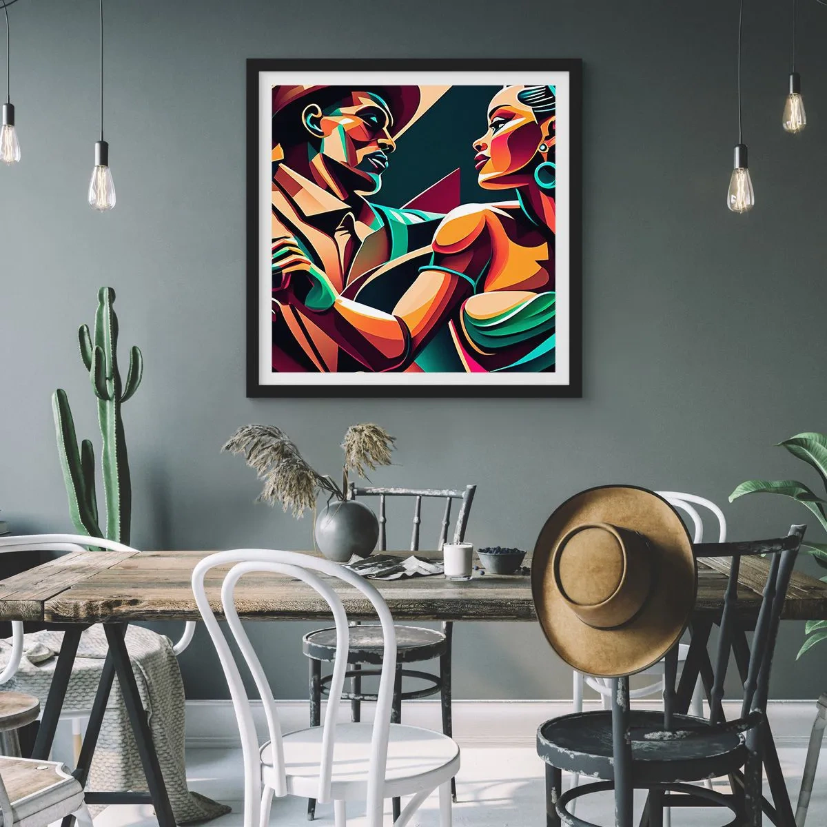 Affisch i svart ram - I hjärtats rytm - 60x60 cm