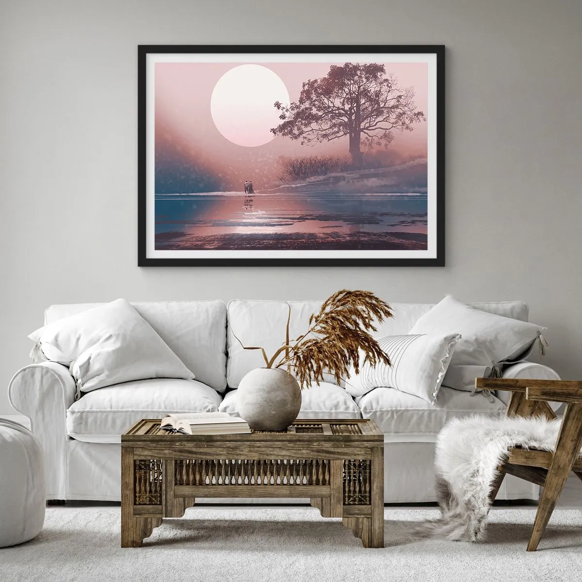 Affisch i svart ram - Nattens under - 100x70 cm