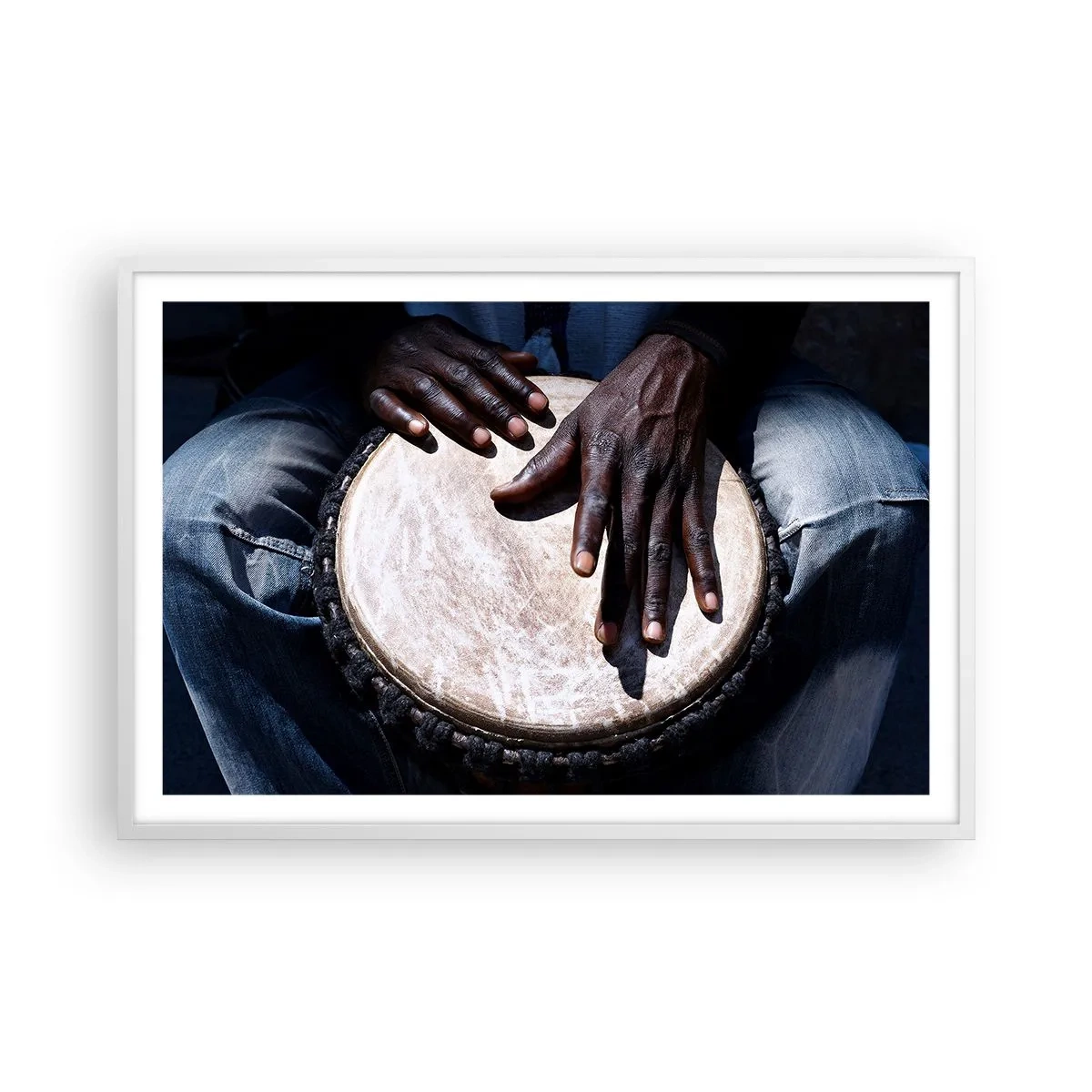 Affisch i vit ram - Lev efter din rytm - 91x61 cm