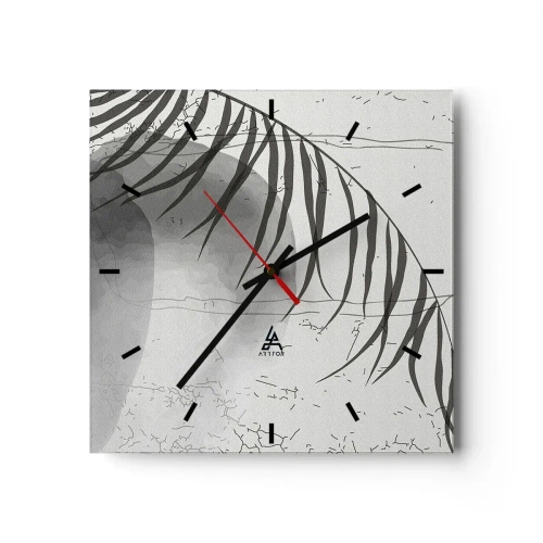 Väggklocka - Klocka på glas - Den subtila exotismen i naturen - 30x30 cm