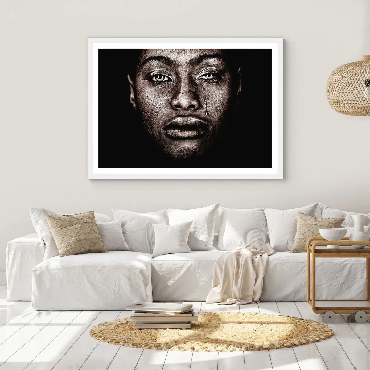 Affisch i vit ram - En tår - 50x40 cm