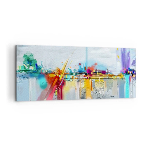Canvastavla - Bild på duk - Glädjens bro över livets flod - 100x40 cm