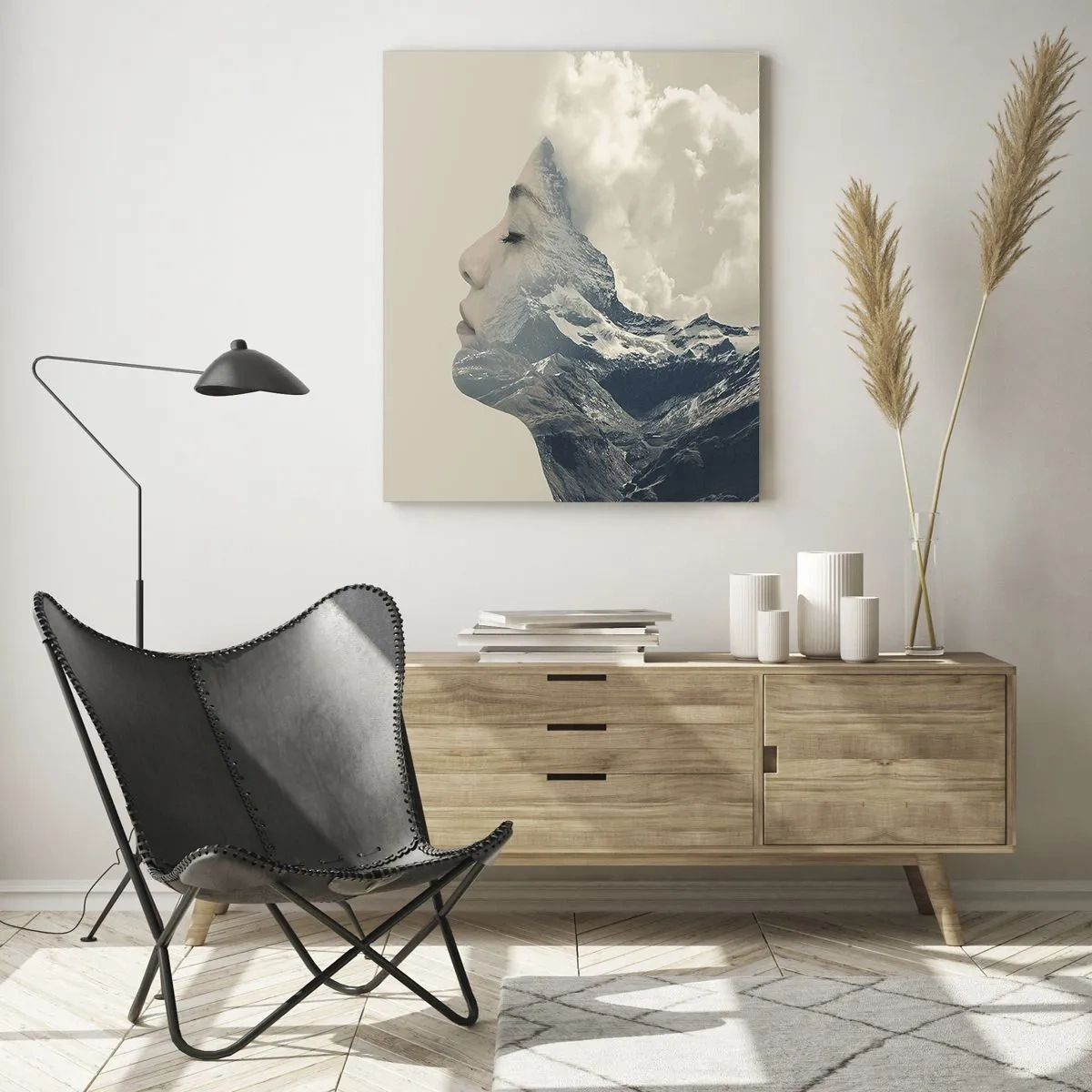 Glastavla - Bild på glas - Elementens skönhet - 80x120 cm