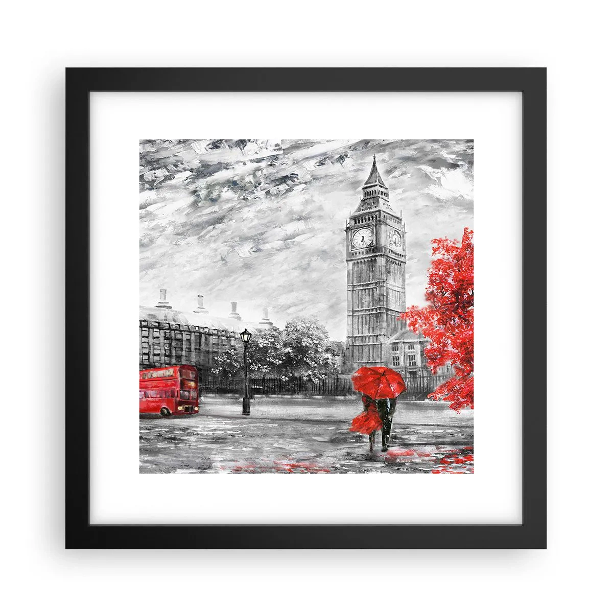 Affisch i svart ram - Spännande dag - 30x30 cm