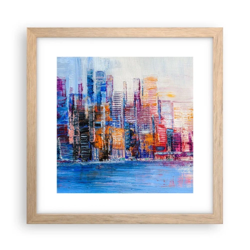 Affisch i ram av ljusek - En glädjefylld metropol - 30x30 cm