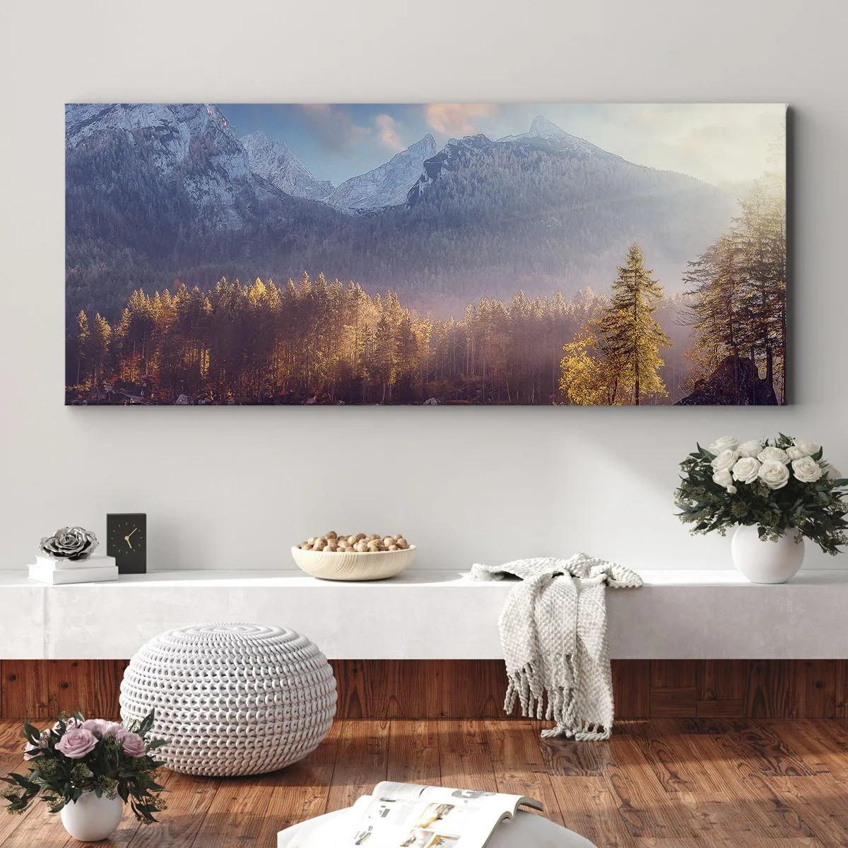 Canvastavla - Bild på duk - I berg och dalar - 160x50 cm