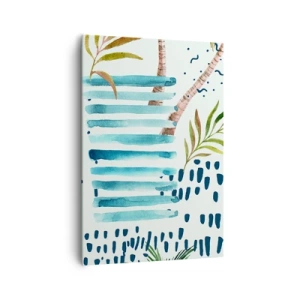 Canvastavla - Bild på duk - Semester under palmerna - 70x100 cm