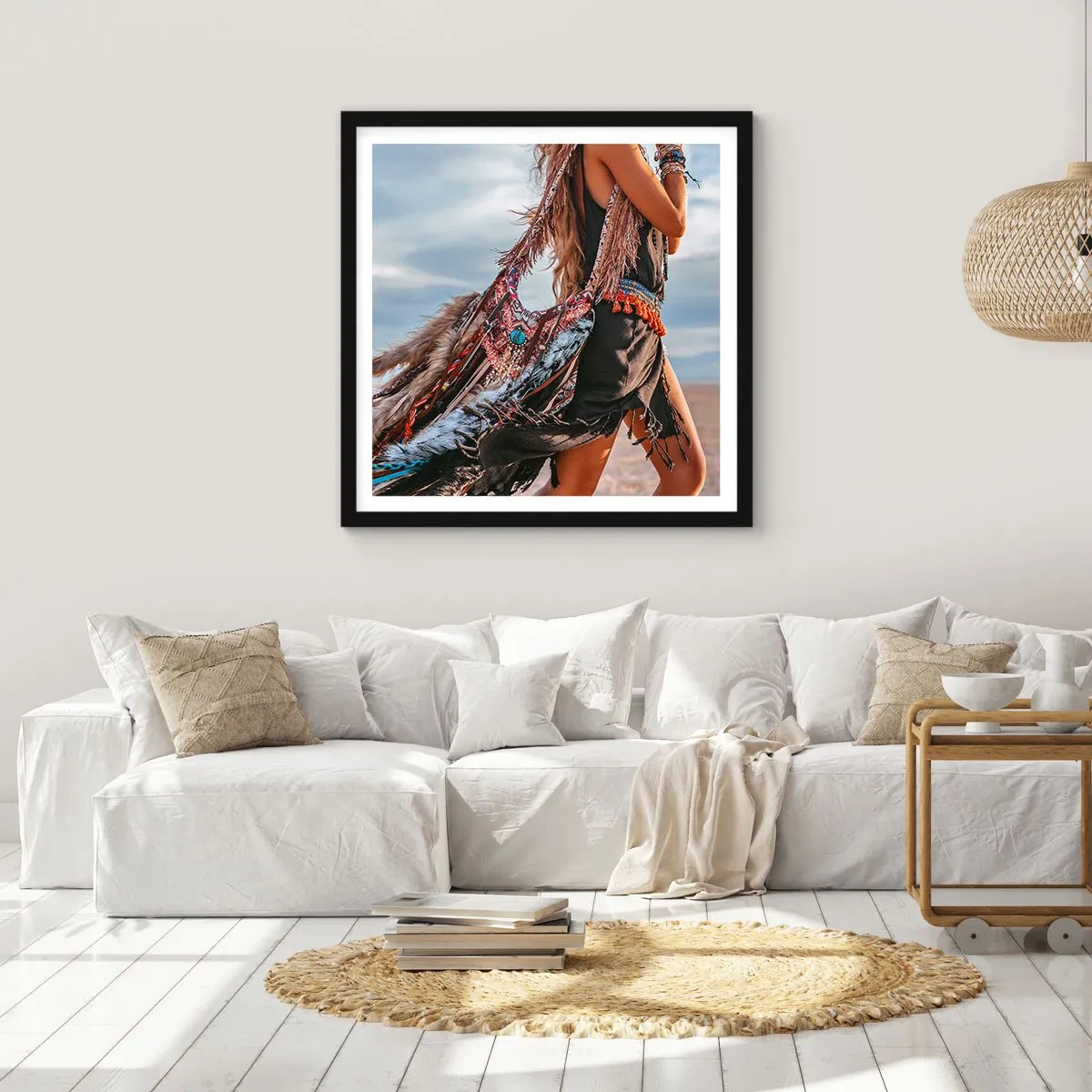 Affisch i svart ram - Shamanens flicka - 60x60 cm