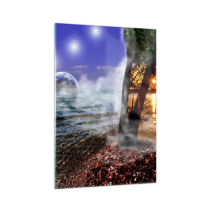 Glastavla - Bild på glas - Surrealistiskt landskap - naturens enighet - 70x100 cm